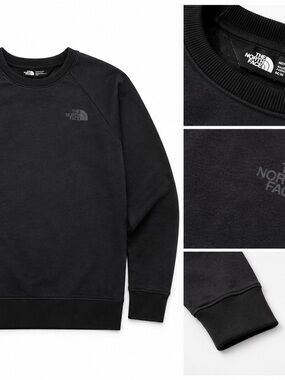The North Face Men's Black Crewneck Sweatshirt with Subtle Logo